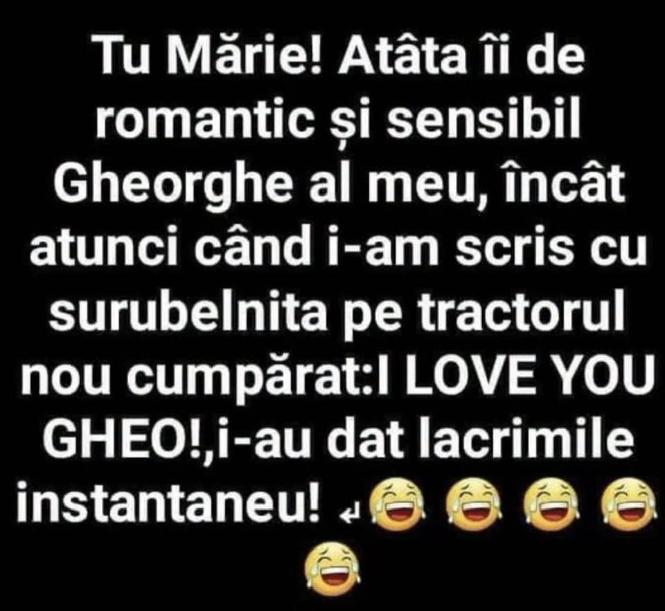 I LOVE YOU GHEO, scris cu șurubelnița pe tractor