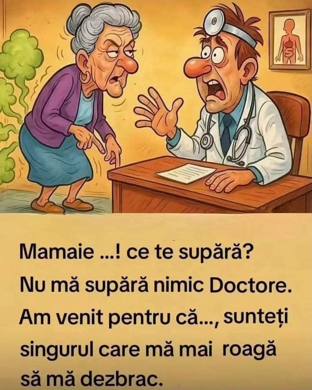 Mamaie, ce te supără? Nimic, doctore