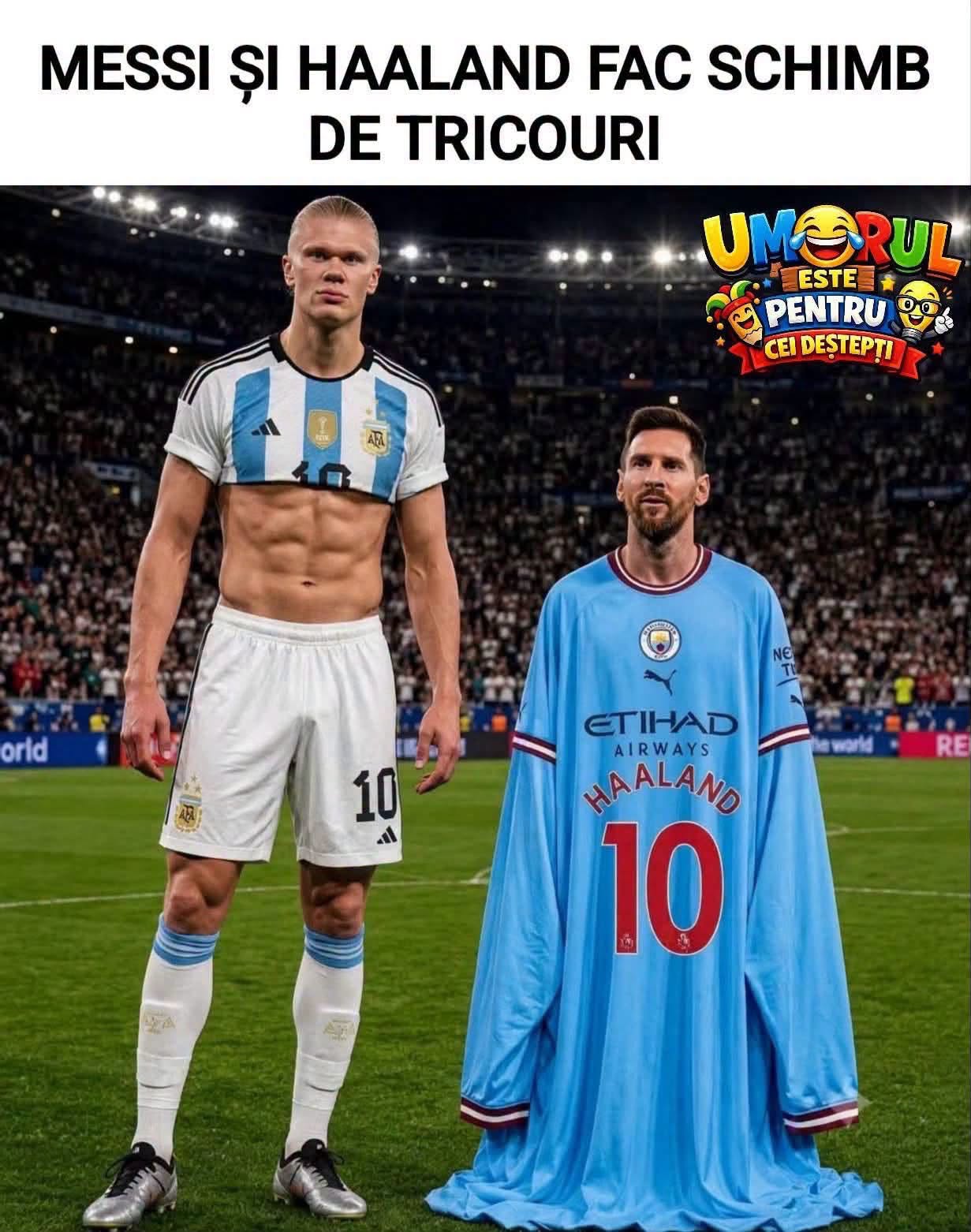 Messi și Haaland fac schimb de tricouri