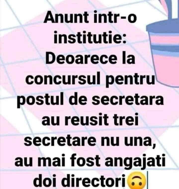 Concurs pentru postul de secretară: au reușit trei, au angajat doi directori
