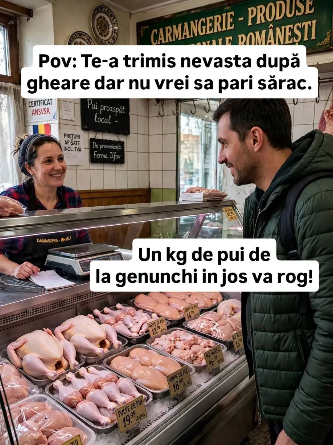 Pov: te-a trimis nevasta după gheare de pui