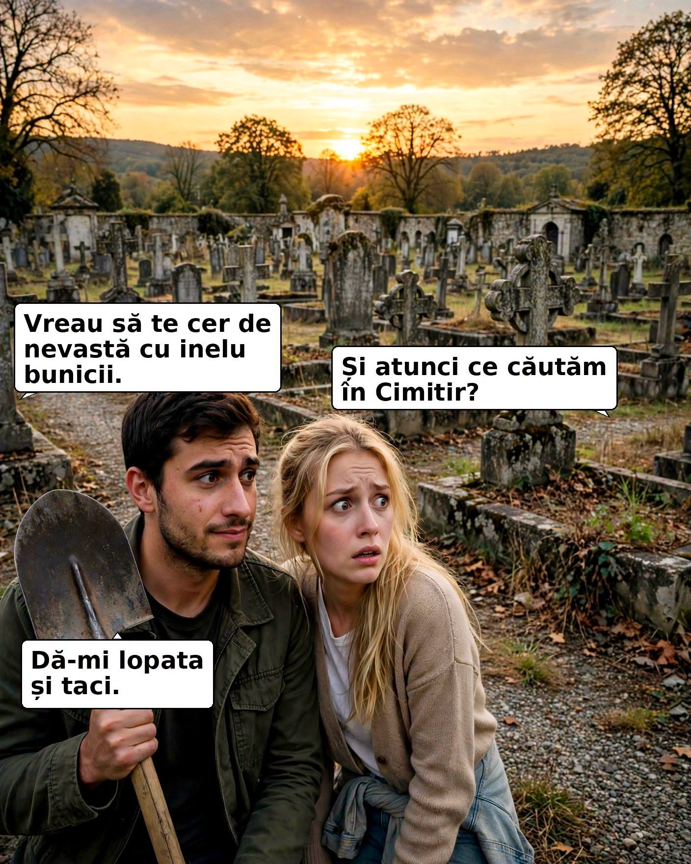 Vreau să te cer de nevastă cu inelul bunicii. Atunci ce căutăm în cimitir?