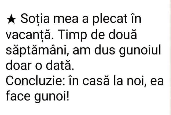 Soția mea a plecat în vacanță: în casă la noi, ea face gunoi