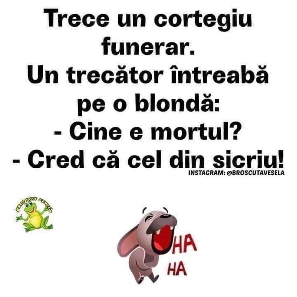 Trece un cortegiu funerar. Cine e mortul? Cred că cel din sicriu!