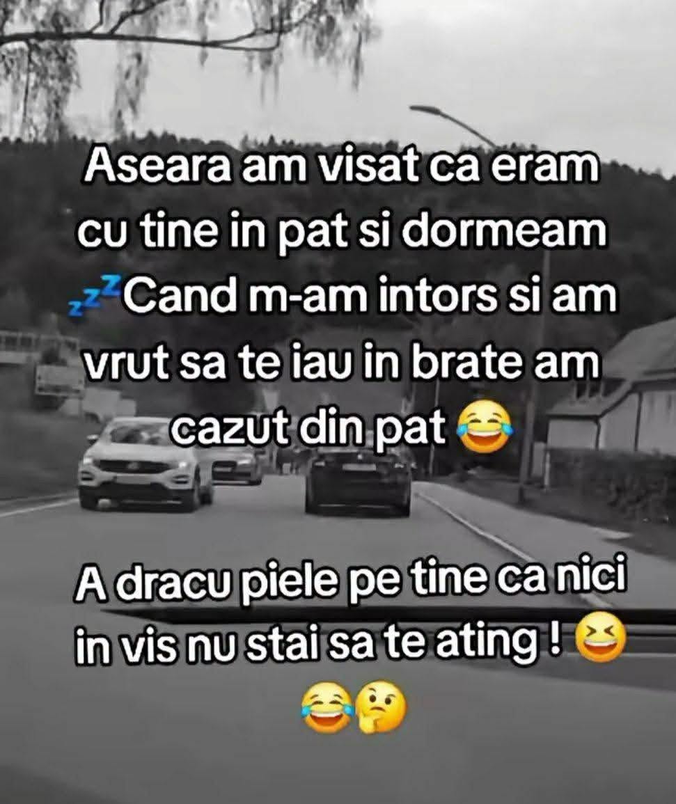 Aseară am visat că eram cu tine în pat și am căzut din pat