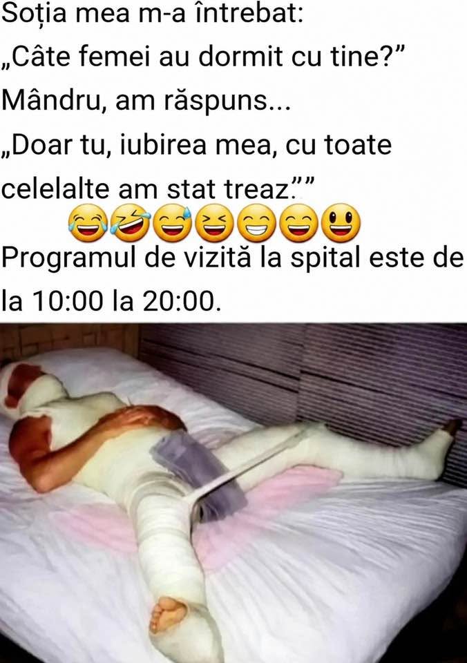 Soția: Câte femei au dormit cu tine? Doar cu tine, iubirea mea, cu toate celelalte am stat treaz