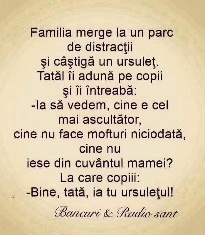 Familia câștigă un ursuleț: cine nu iese din cuvântul mamei? Bine, tată, ia tu ursulețul!