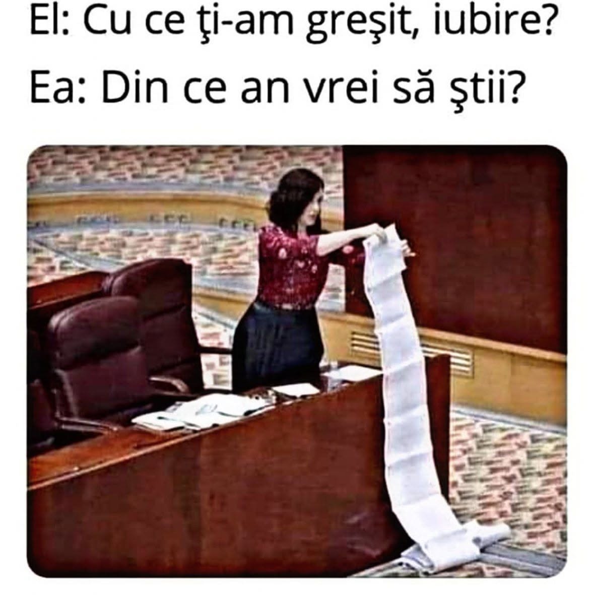 El: Cu ce ți-am greșit, iubire? Ea: Din ce an vrei să știi?