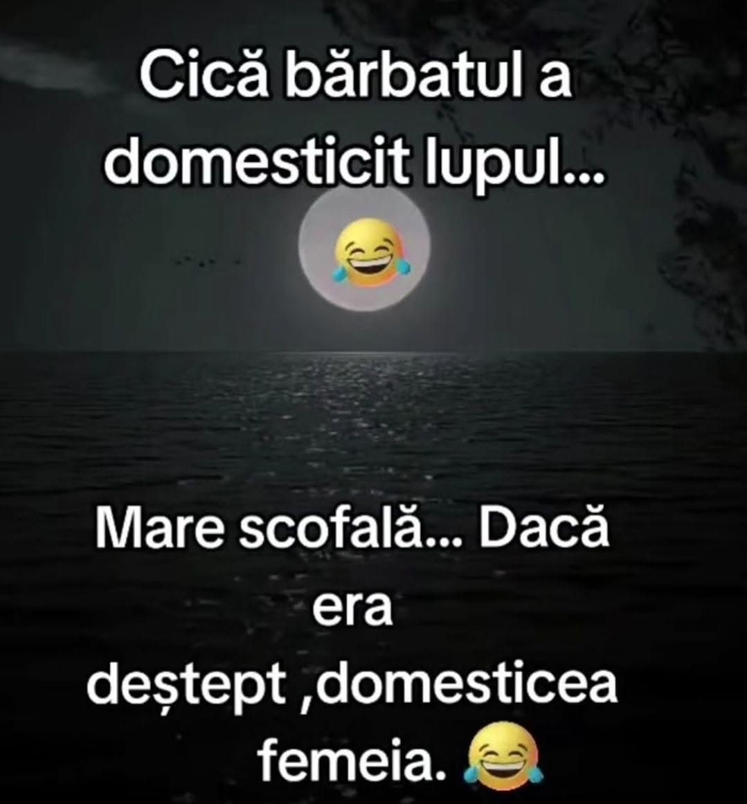 Cică bărbatul a domesticit lupul. Mare scofală! Dacă era deștept, domesticea femeia