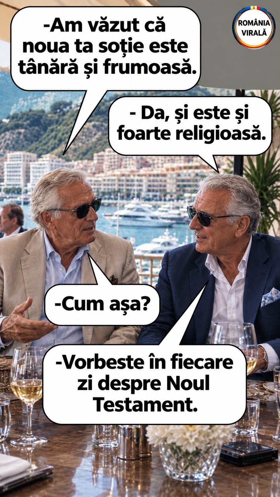 Noua ta soție e tânără și frumoasă. Da, și foarte religioasă: vorbește în fiecare zi despre Noul Testament