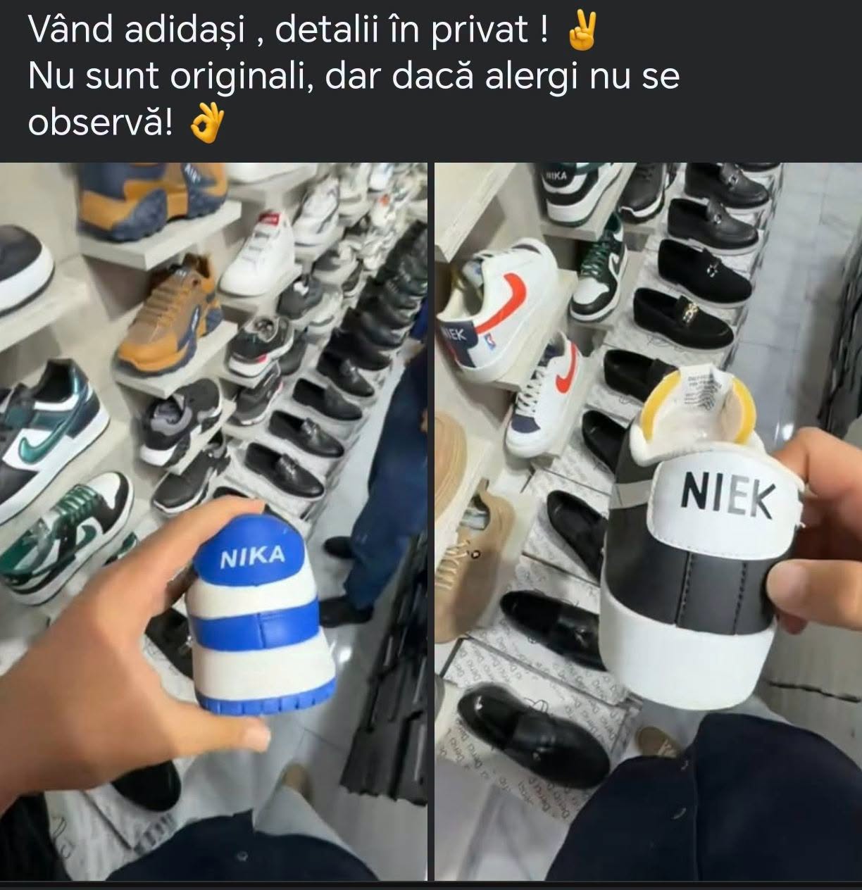Vând adidași! Nu sunt originali, dar dacă alergi nu se observă