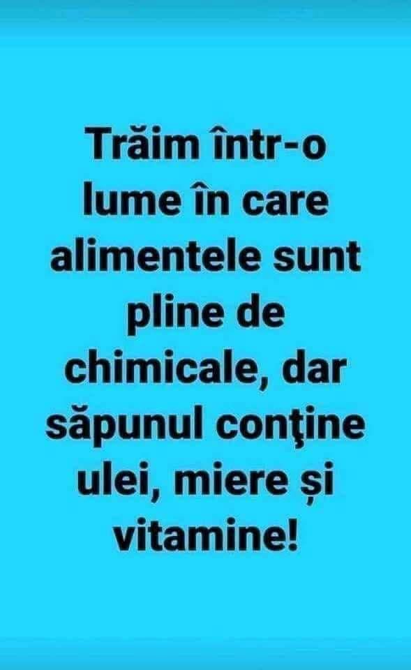 Trăim într-o lume în care alimentele sunt pline de chimicale, dar săpunul conține ulei, miere și vitamine