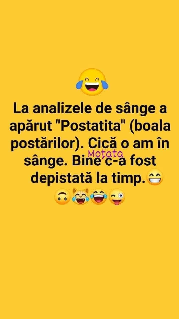 La analizele de sânge mi-a apărut Postatita, boala postărilor. Bine că a fost depistată la timp