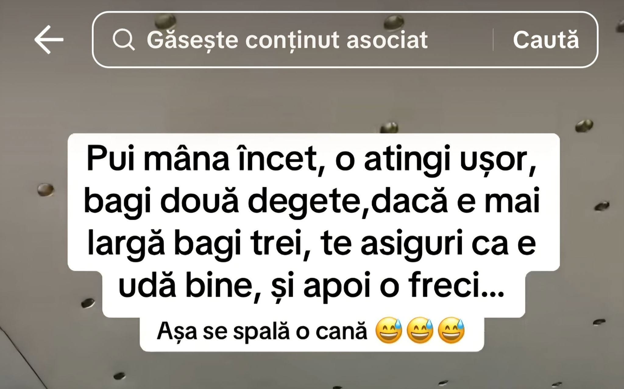 Pui mâna încet, o atingi ușor, bagi două degete, dacă e mai largă bagi trei... Așa se spală o cană
