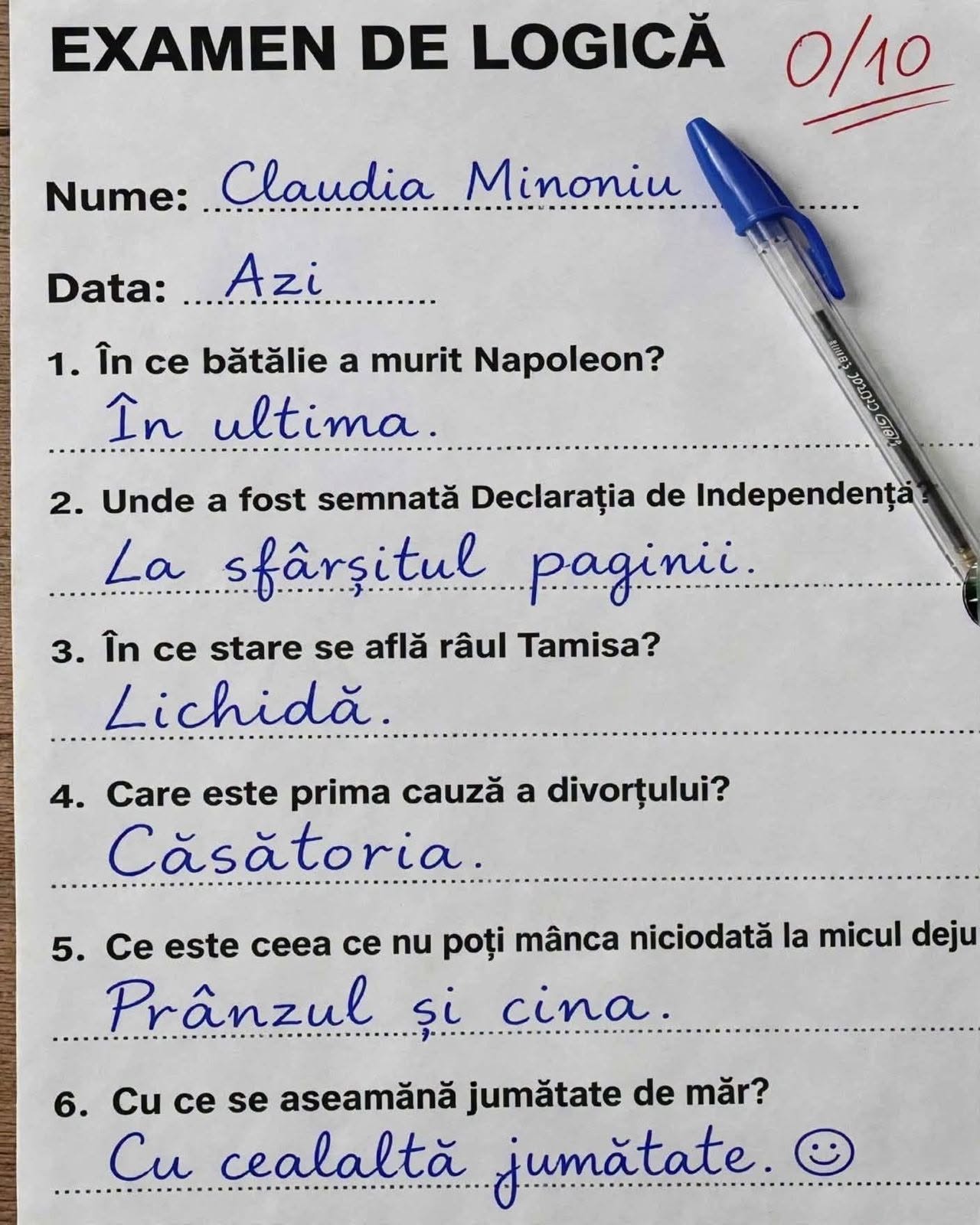 Examen de logică: În ce bătălie a murit Napoleon? În ultima