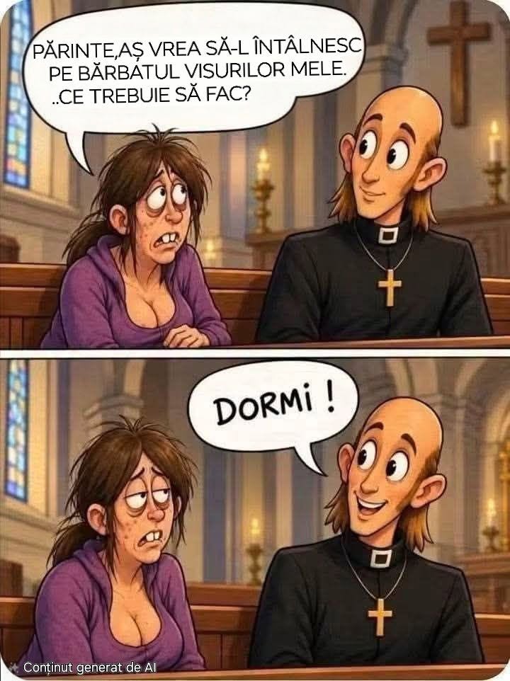 Părinte, aș vrea să-l întâlnesc pe bărbatul visurilor mele. Ce trebuie să fac? Dormi!