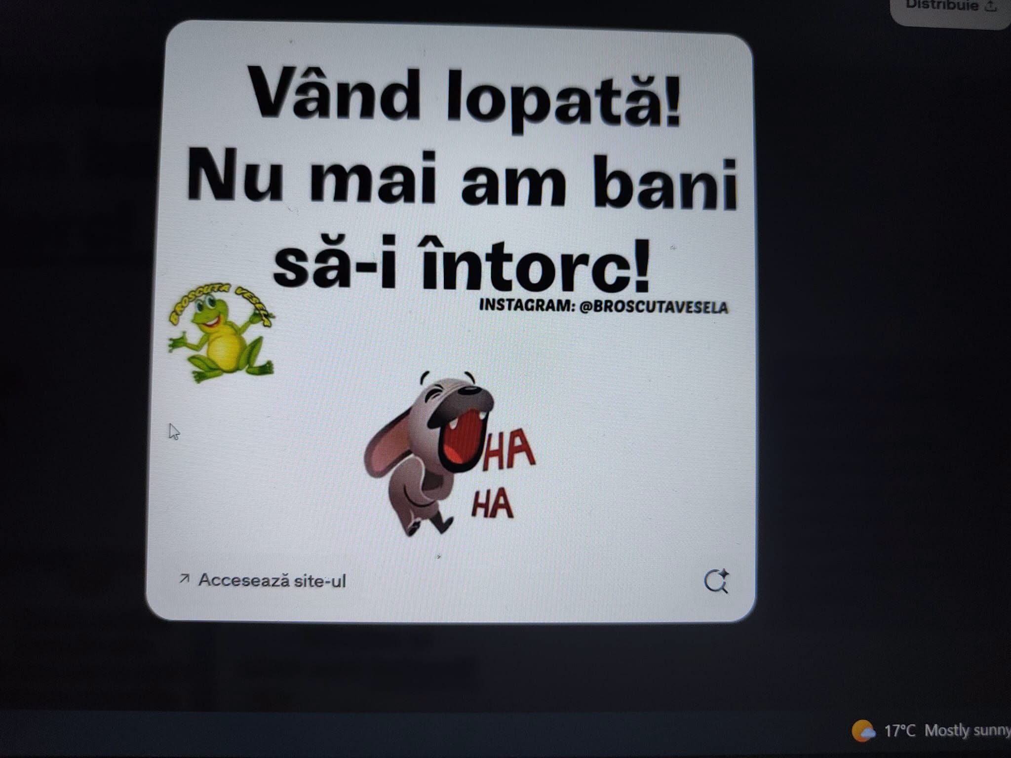 Vând lopată! Nu mai am bani să-i întorc!