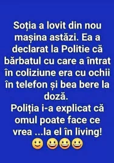 Soția a lovit din nou mașina. Bărbatul era cu ochii în telefon și bea bere la doză... la el în living