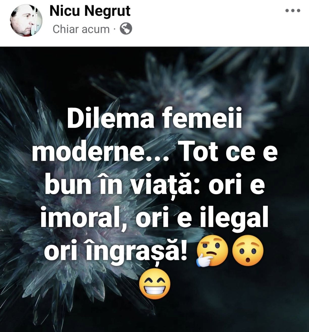 Dilema femeii moderne: tot ce e bun în viață ori e imoral, ori e ilegal, ori îngrașă