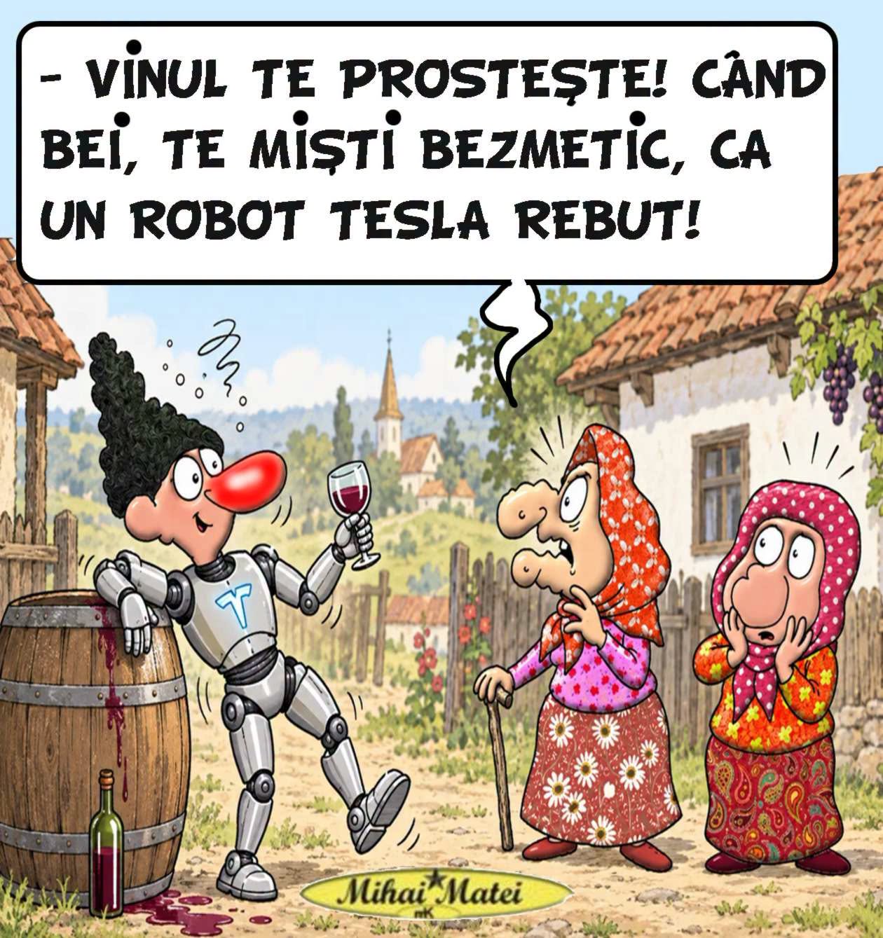 Vinul te prostește! Când bei, te miști bezmetic, ca un robot Tesla rebut!