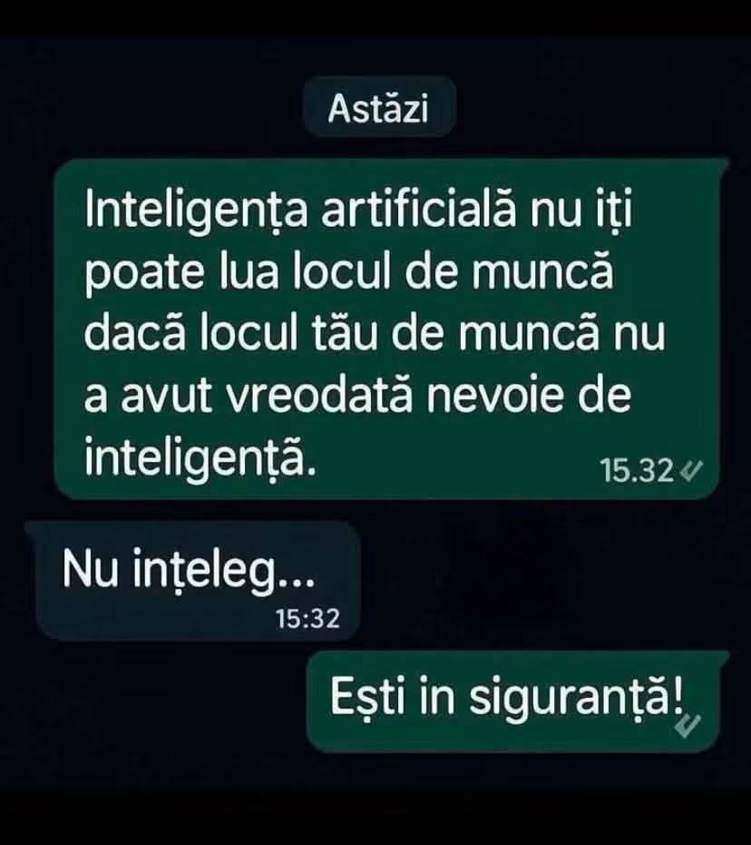 Inteligența artificială nu îți poate lua locul de muncă dacă locul tău de muncă n-a avut nevoie niciodată de inteligență