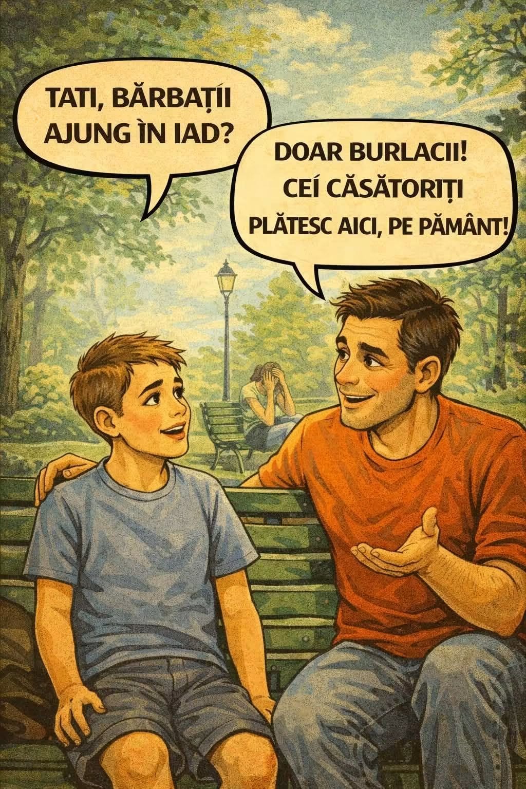 Tati, bărbații ajung în iad? Doar burlacii! Cei căsătoriți plătesc aici, pe pământ!