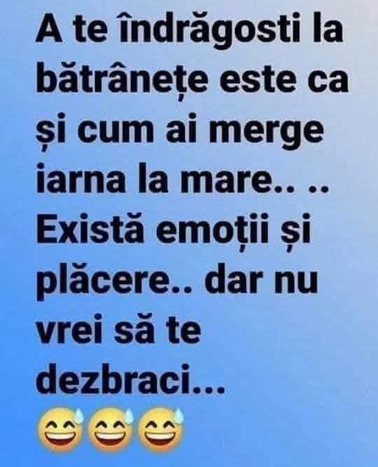 A te îndrăgosti la bătrânețe e ca și cum ai merge iarna la mare: emoții și plăcere, dar nu vrei să te dezbraci