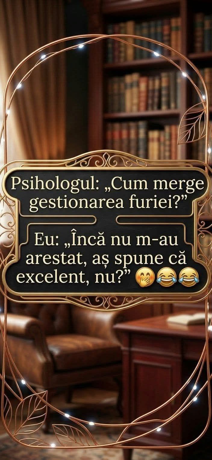 Psihologul: Cum merge gestionarea furiei? Încă nu m-au arestat, aș spune că excelent