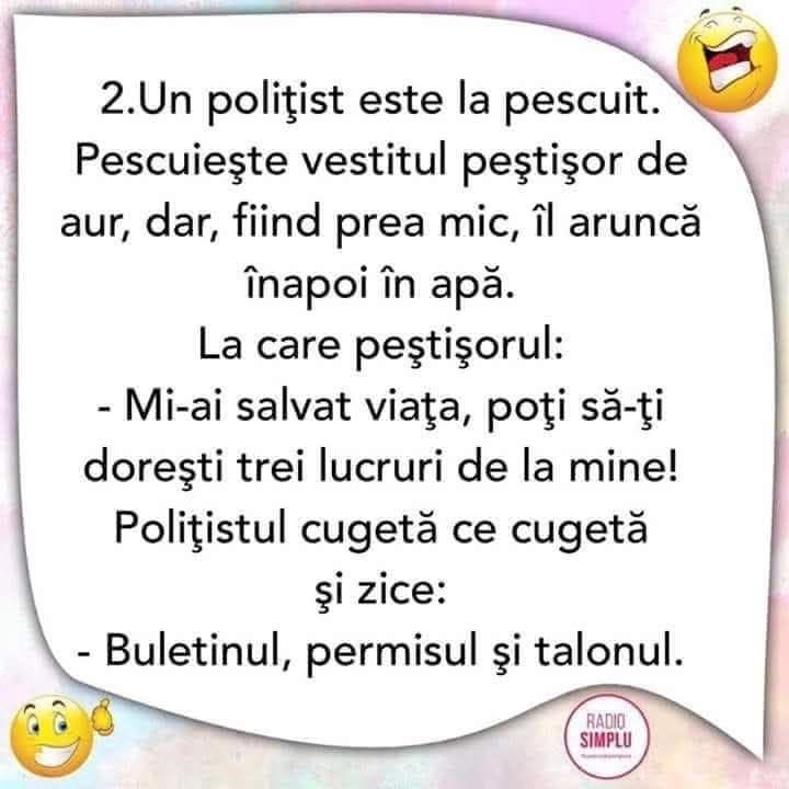 Un polițist prinde peștișorul de aur: Mi-ai salvat viața, ce-ți dorești? Buletinul, permisul și talonul