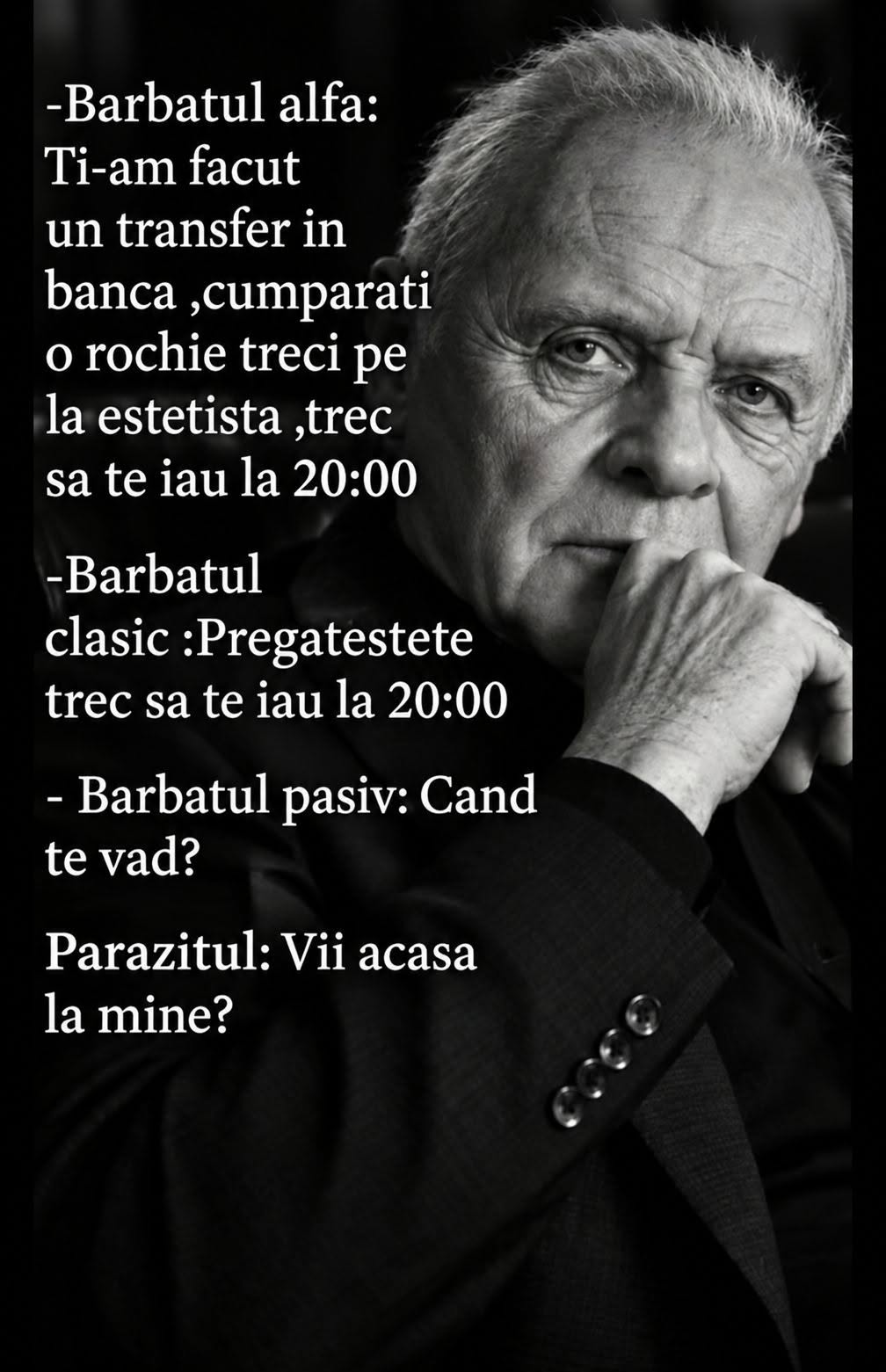 Bărbatul alfa, bărbatul clasic, bărbatul pasiv și parazitul: Vii acasă la mine?