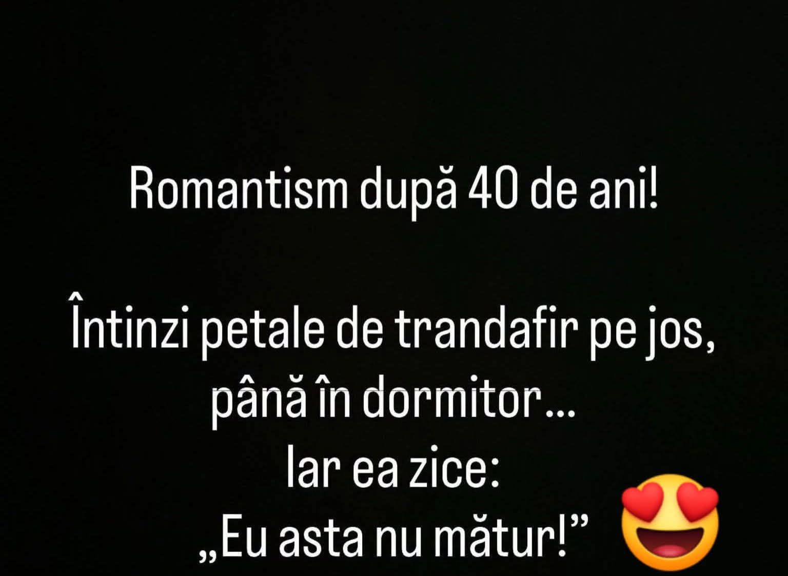 Romantism după 40 de ani: întinzi petale de trandafir până în dormitor, iar ea zice: Eu asta nu mătur!