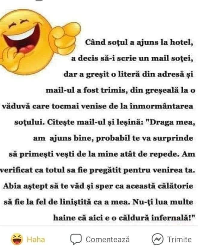 Soțul ajunge la hotel și îi scrie un mail soției, dar greșește adresa și ajunge la o văduvă: Abia aștept să vii, aici e o căldură infernală!