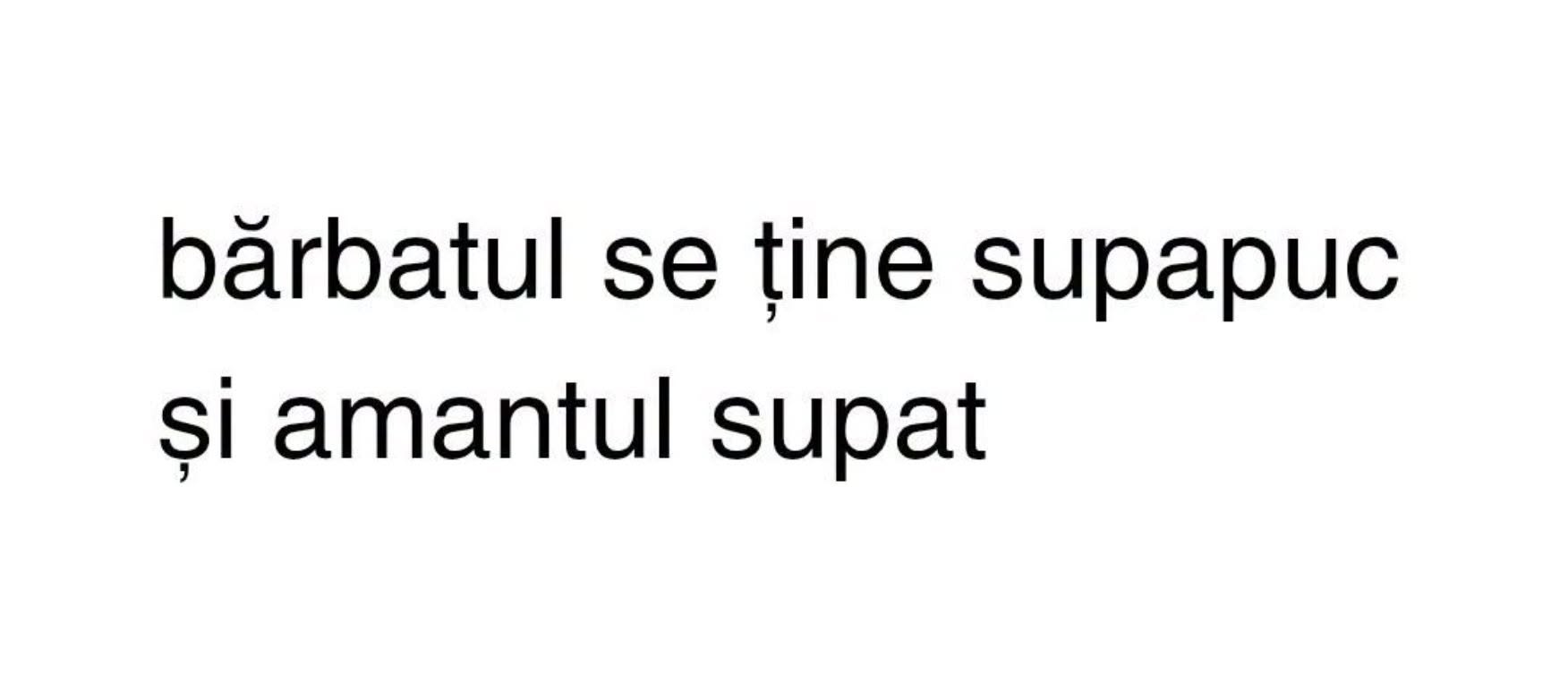 Bărbatul se ține supapuc și amantul supat