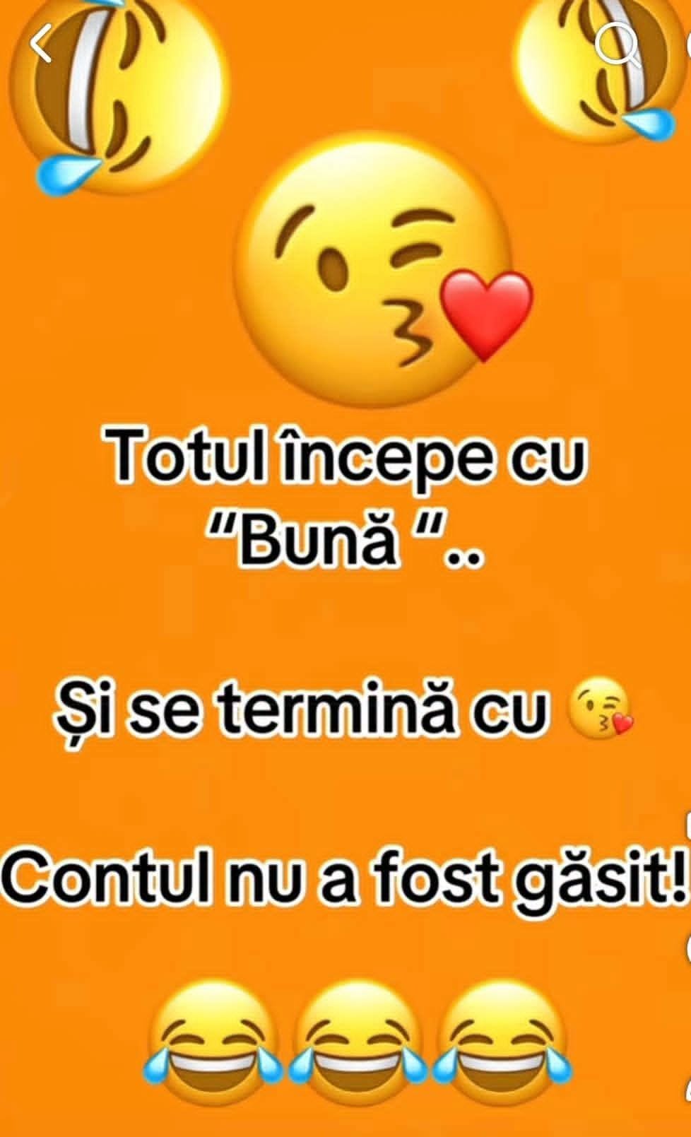 Totul începe cu Bună și se termină cu Contul nu a fost găsit