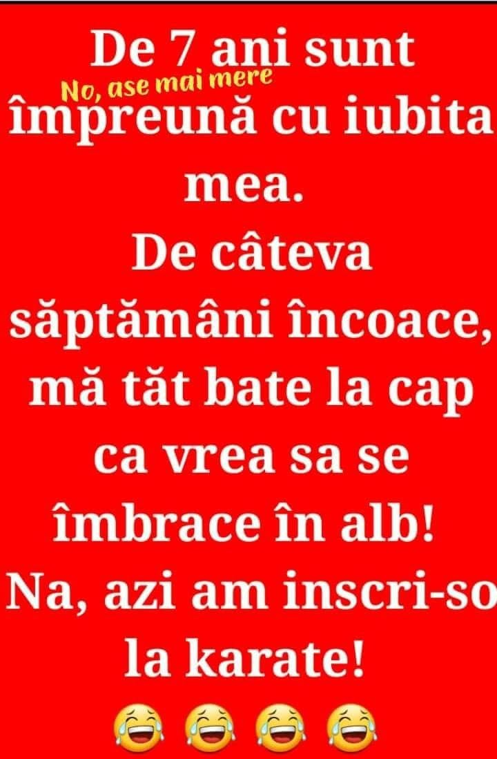 De 7 ani sunt cu iubita și vrea să se îmbrace în alb, așa că am înscris-o la karate
