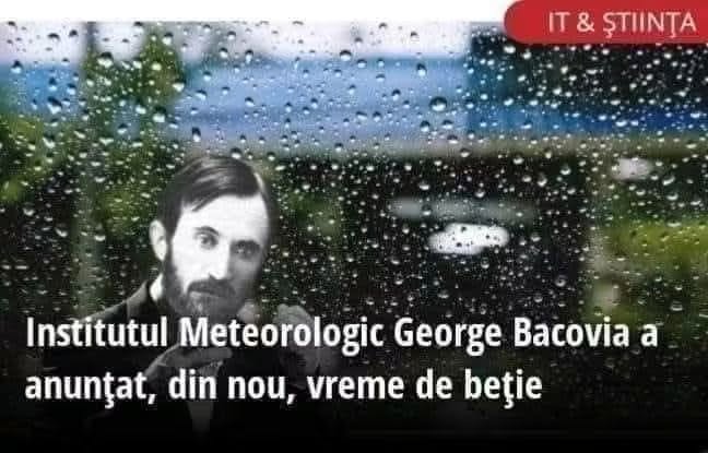 Institutul Meteorologic George Bacovia a anunțat din nou vreme de beție
