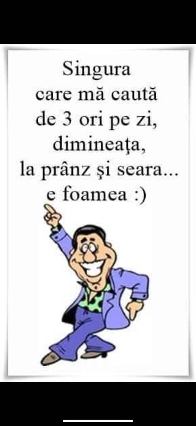 Singura care mă caută de 3 ori pe zi: foamea