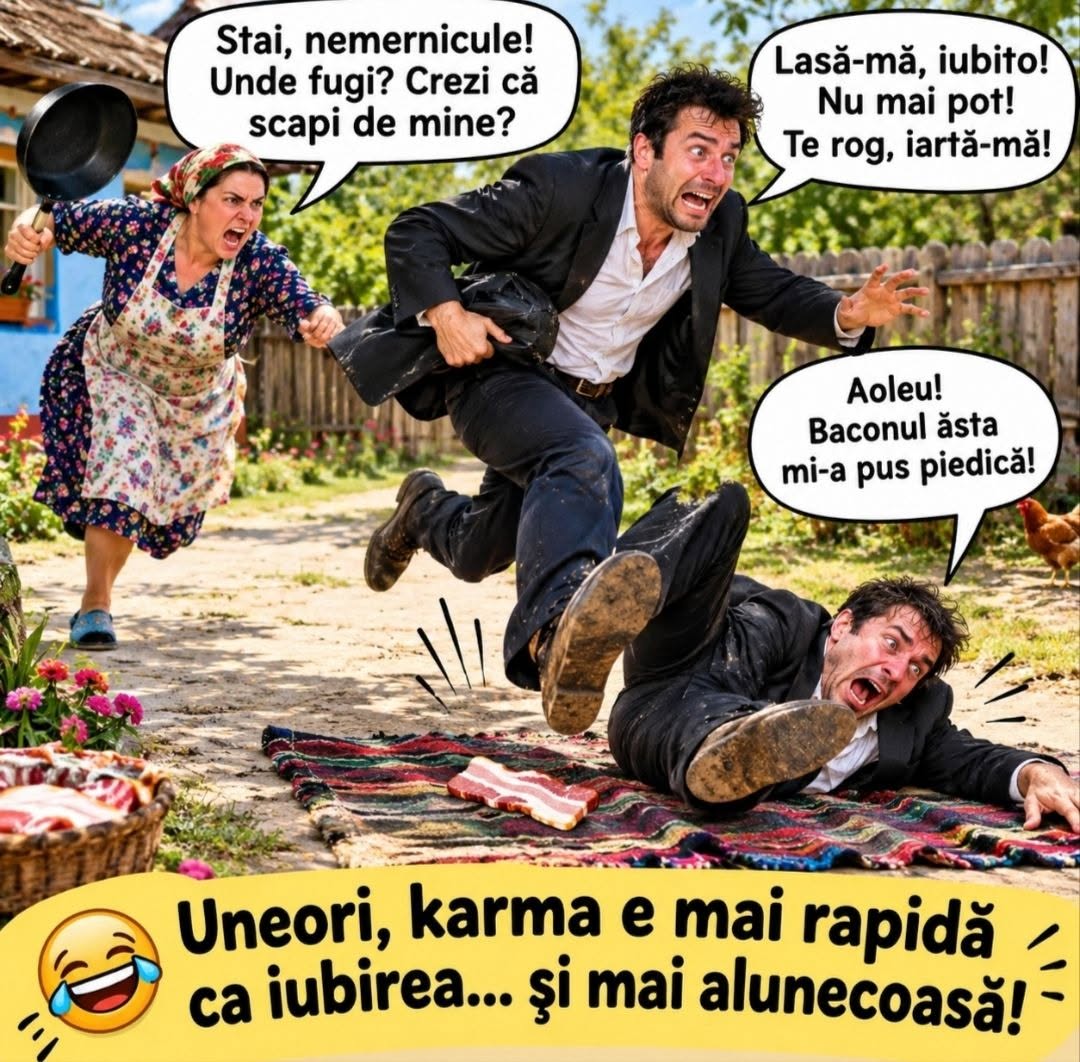 Stai, nemernicule! Karma e mai rapidă ca iubirea și mai alunecoasă