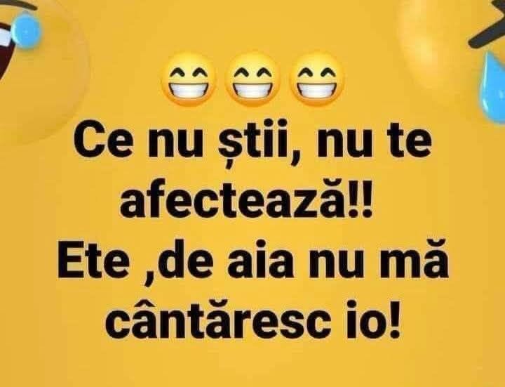Ce nu știi nu te afectează! De-aia nu mă cântăresc