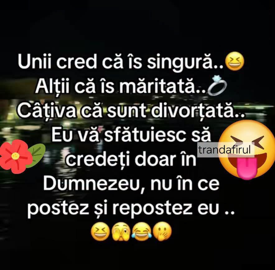 Unii cred că-s singură, alții că-s măritată: credeți doar în Dumnezeu, nu în ce postez eu