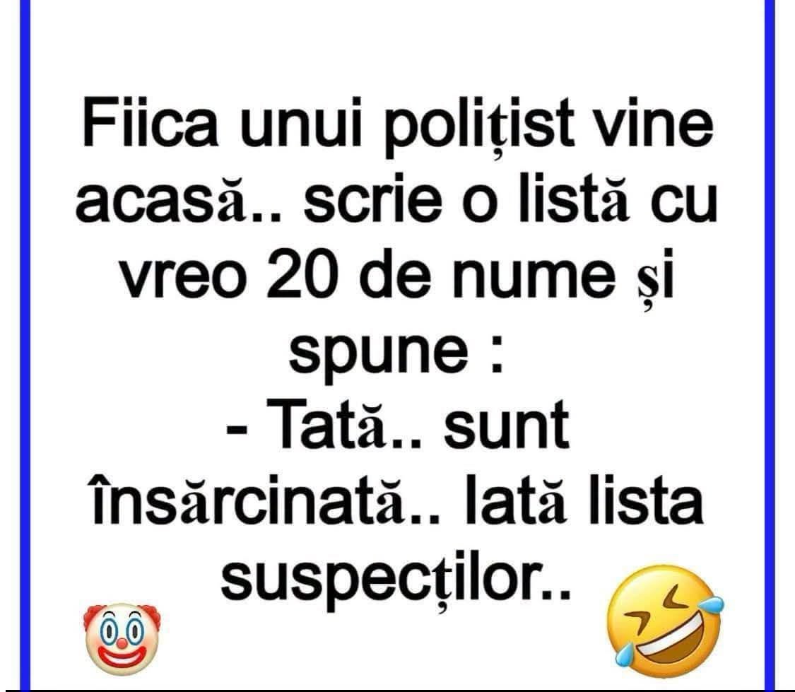 Fiica unui polițist vine acasă: Tată, sunt însărcinată, iată lista suspecților