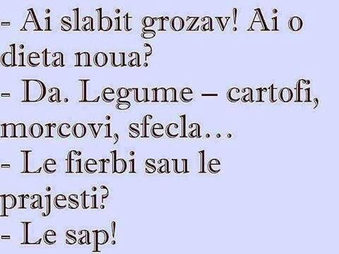 Ai slăbit grozav! Dietă nouă? Legume: cartofi, morcovi. Le fierbi sau le prăjești? Le sap!
