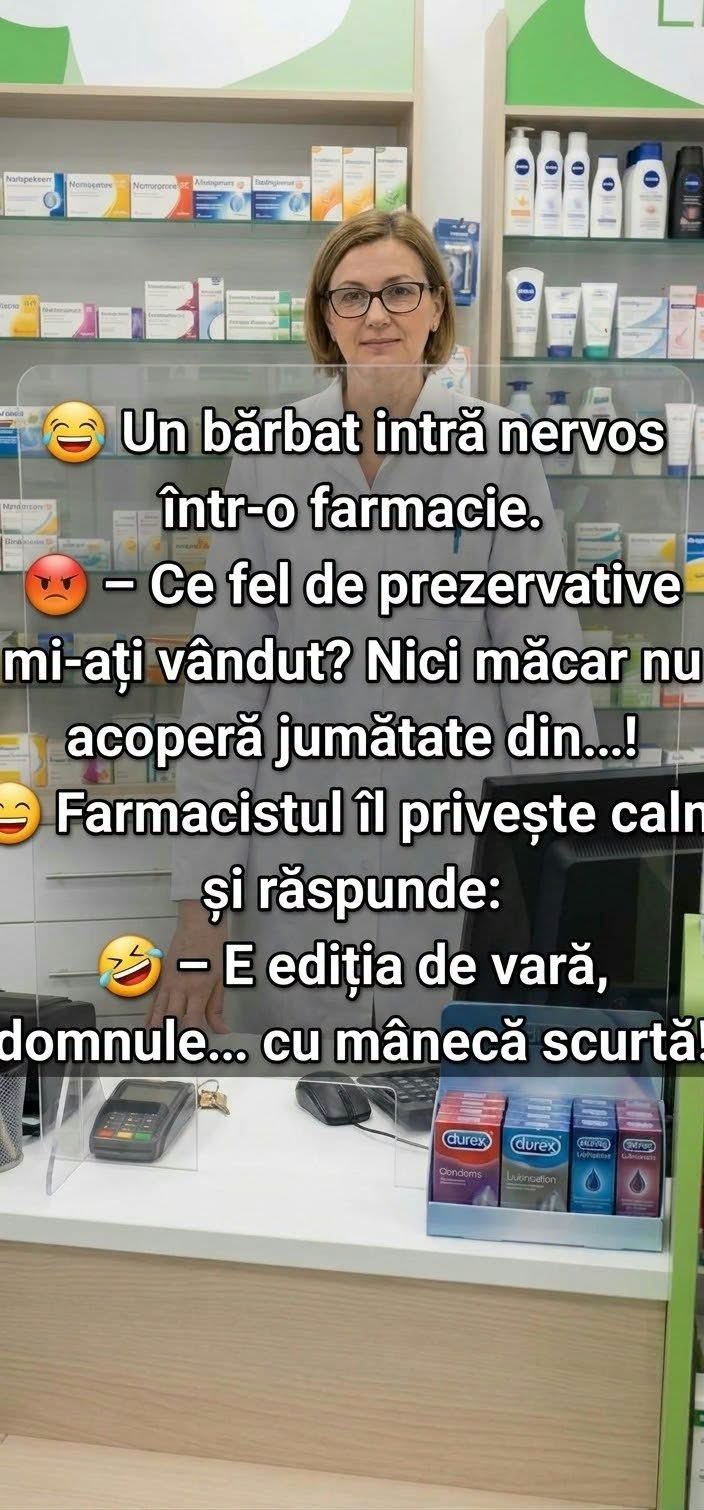 Ce fel de prezervative mi-ați vândut? Nici nu acoperă jumătate! E ediția de vară, cu mânecă scurtă