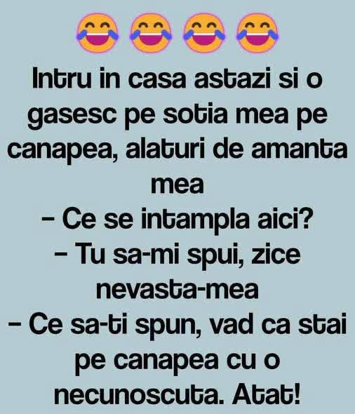 Intru în casă și o găsesc pe soția mea cu amanta mea: văd că stai pe canapea cu o necunoscută!