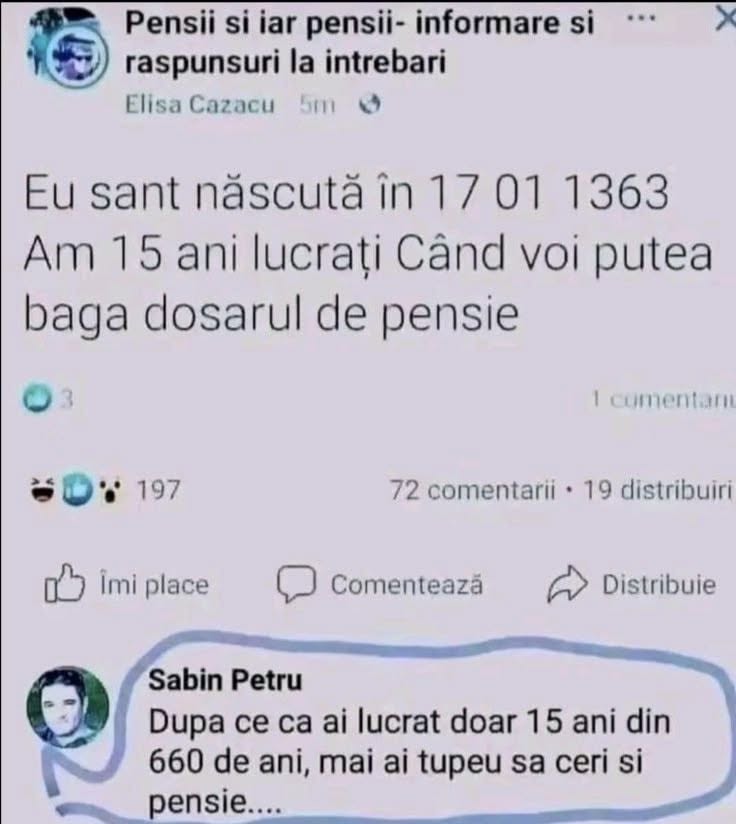 Sunt născută în 1363, am 15 ani lucrați. Când pot băga dosarul de pensie?