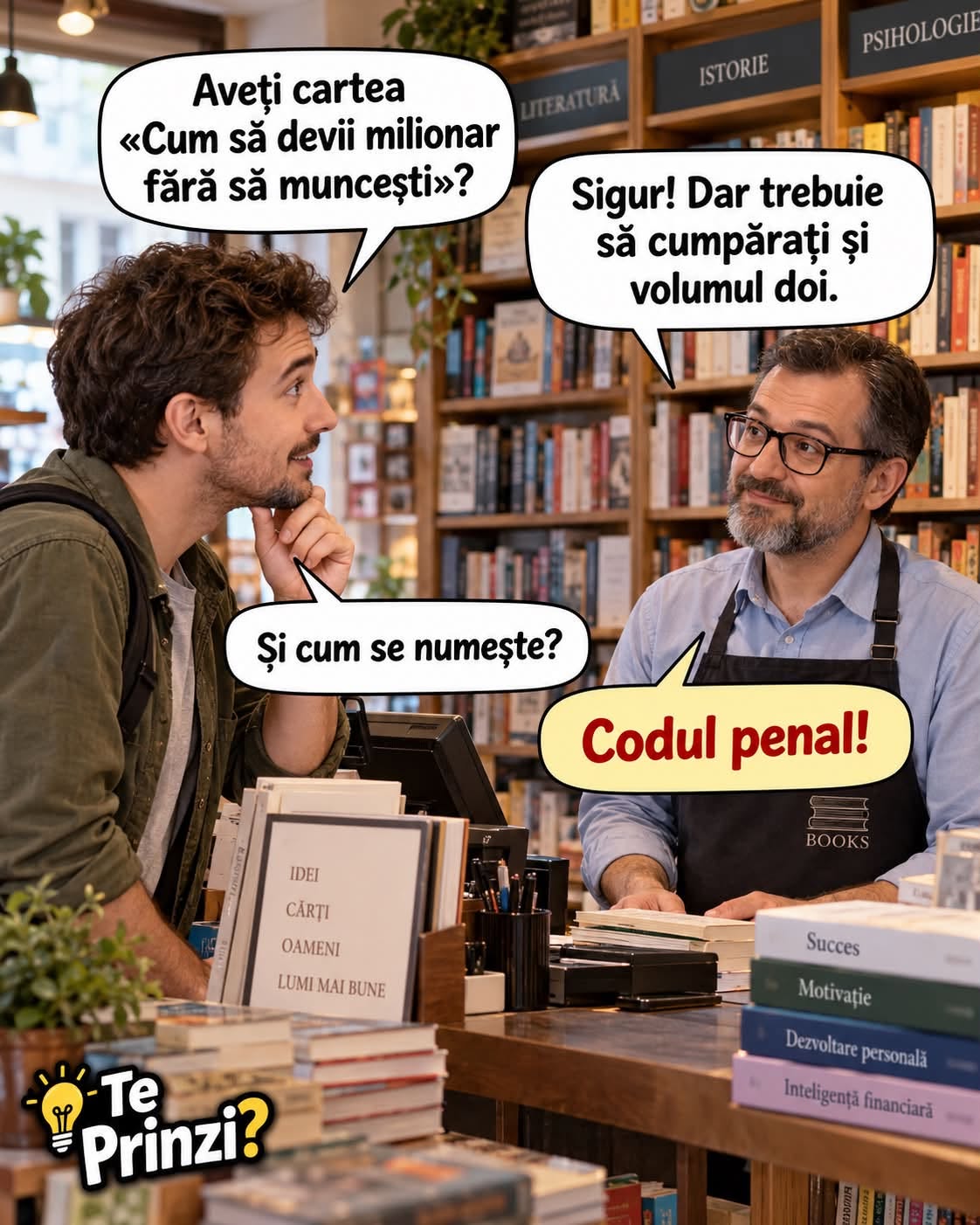 Aveți cartea Cum să devii milionar fără să muncești? Da, dar trebuie să cumpărați și volumul doi: Codul penal