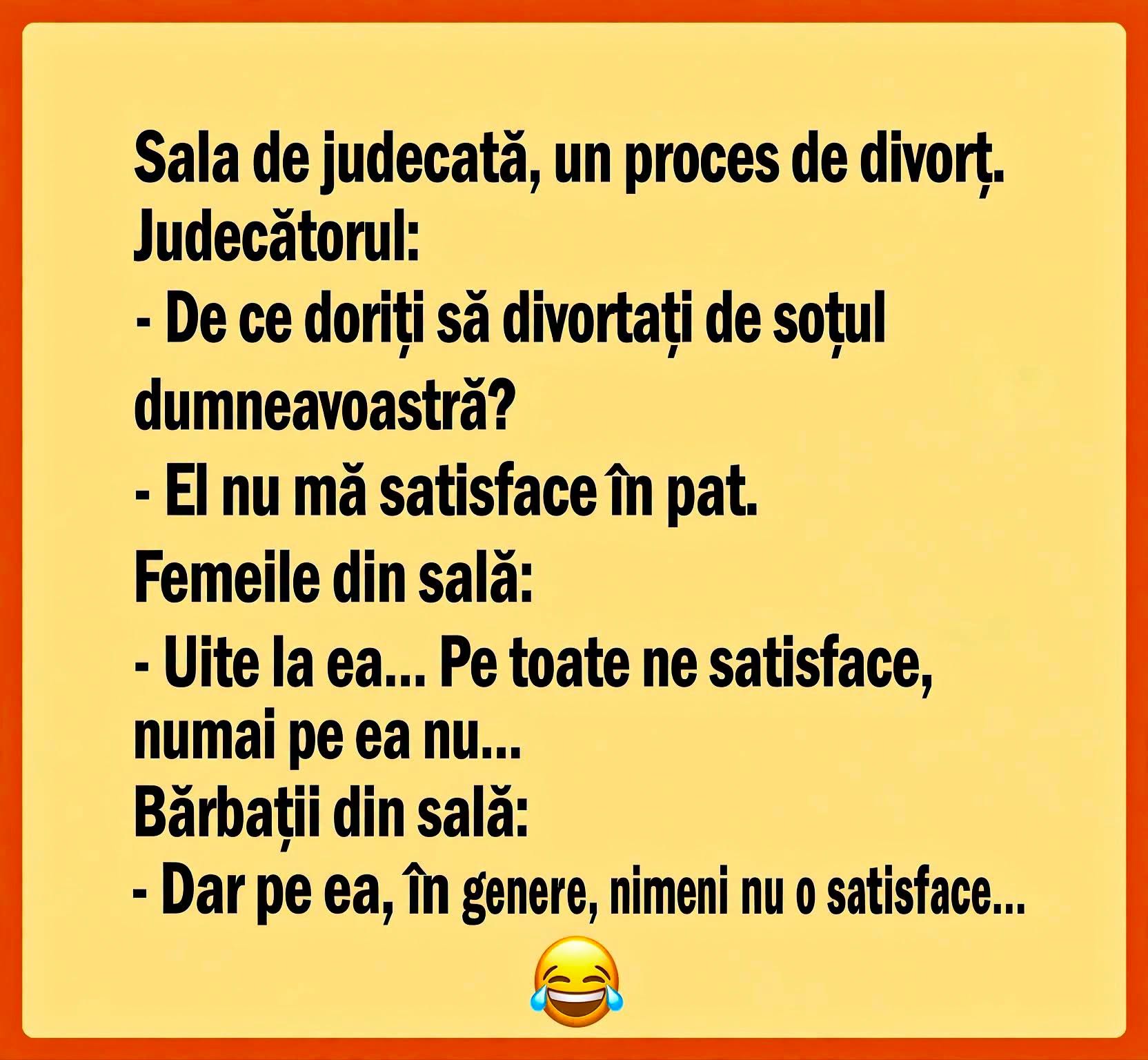 La divorț: El nu mă satisface în pat. Bărbații din sală: dar pe ea, în genere, nimeni nu o satisface