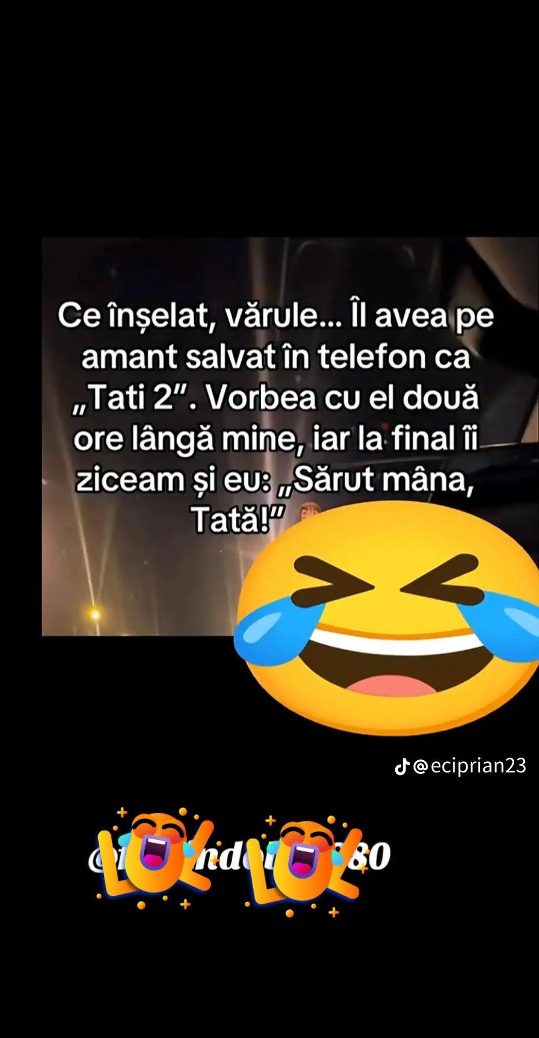 Îl avea pe amant salvat în telefon ca „Tati 2”, iar la final îi ziceam și eu „Sărut mâna, Tată!”