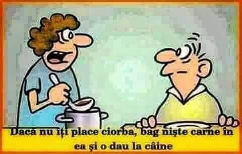 Dacă nu îți place ciorba, bag niște carne în ea și o dau la câine