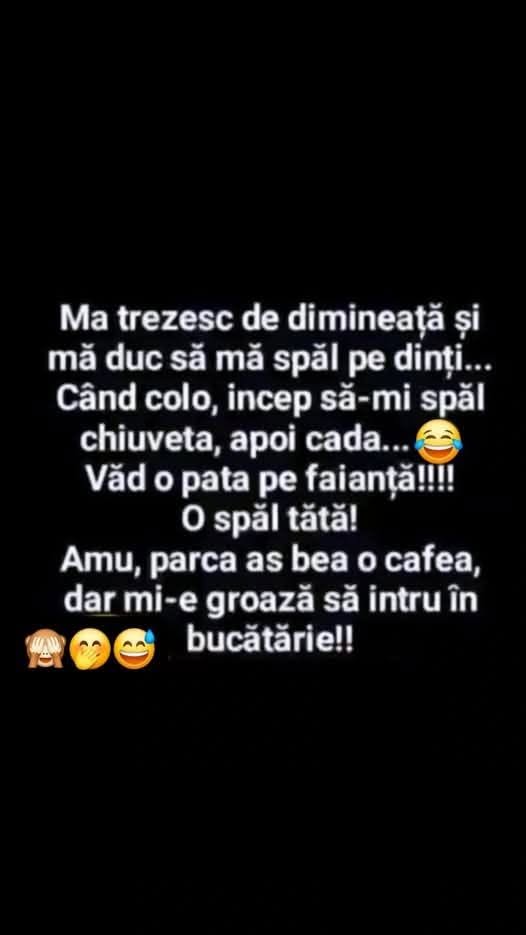 Văd o pată pe faianță, o spăl, apoi chiuveta, apoi cada... Acum aș bea o cafea, dar mi-e groază să intru în bucătărie